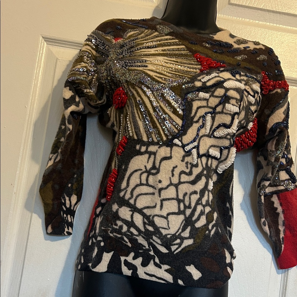 Artistic Cedars Wool Beaded Patterned Sweatshirt … - image 5